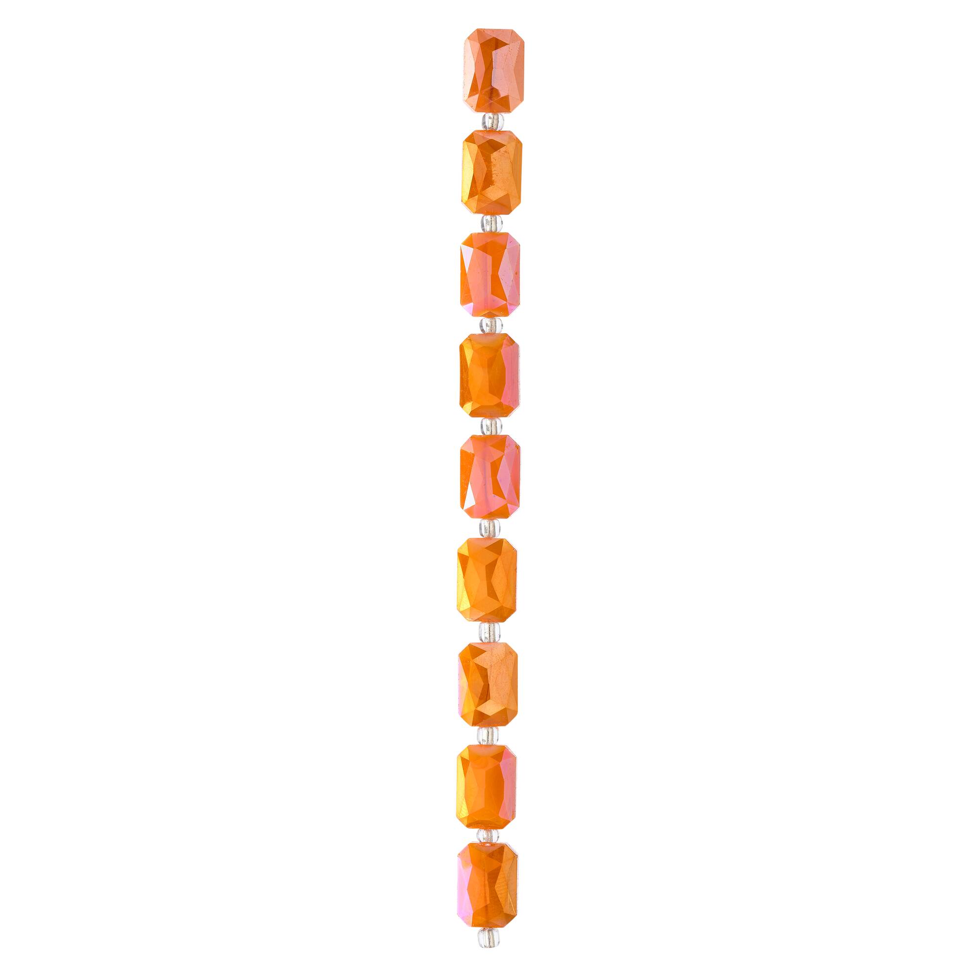 Faceted Glass Rectangle Beads